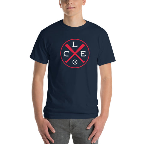 Cleveland Baseball T-Shirt CLE Crossed Baseball Bats