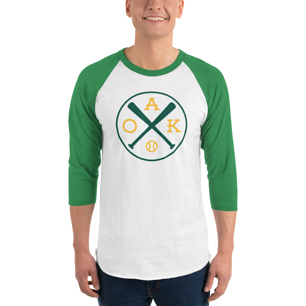 Oakland Baseball Shirt 3/4 Sleeve Raglan