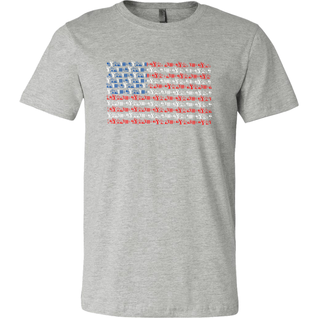 American Flag Pattern Golf Tee - Red, White & Blue Golf T-Shirt